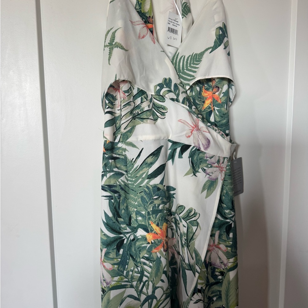 Adelyn Rae Floral and Fern Wrap Dress